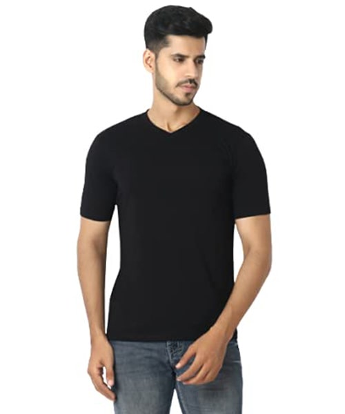 Men's V-neck T-shirt at best price in Tiruppur by Sri Ganapathi Knits