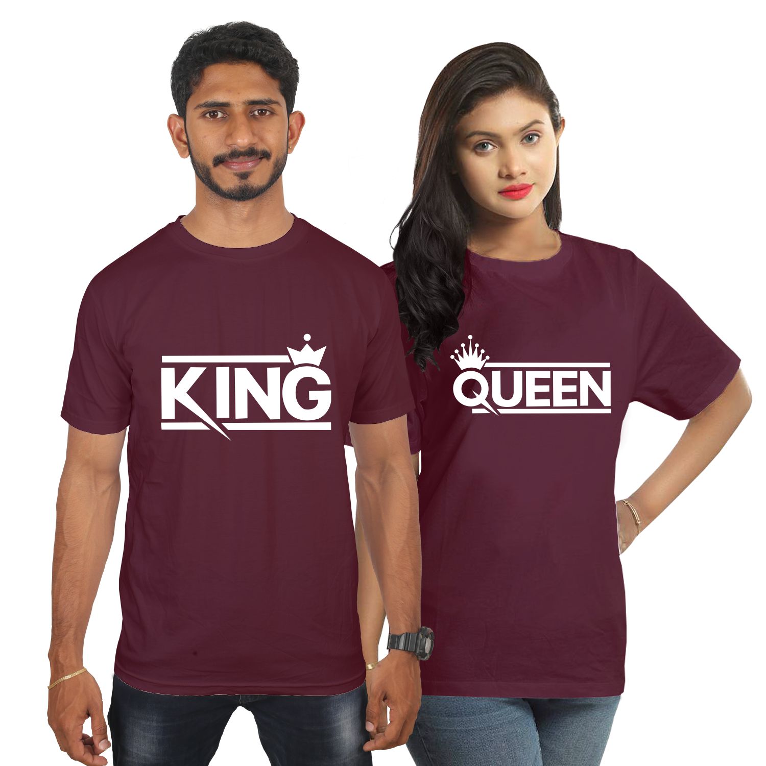 King & Queen T-Shirt For Couple - Tirupur Brands