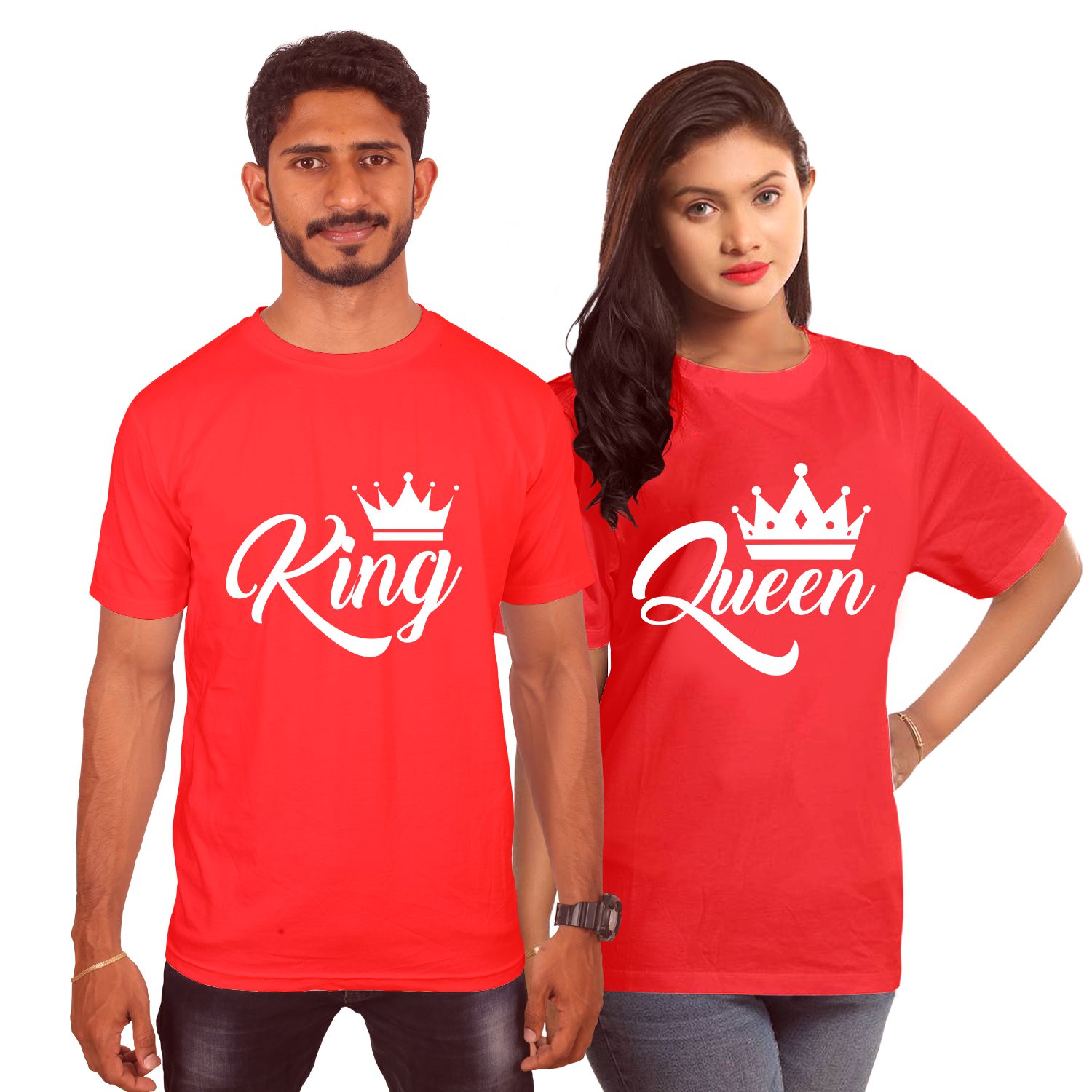 King & Queen Printed T Shirts - Tirupur Brands