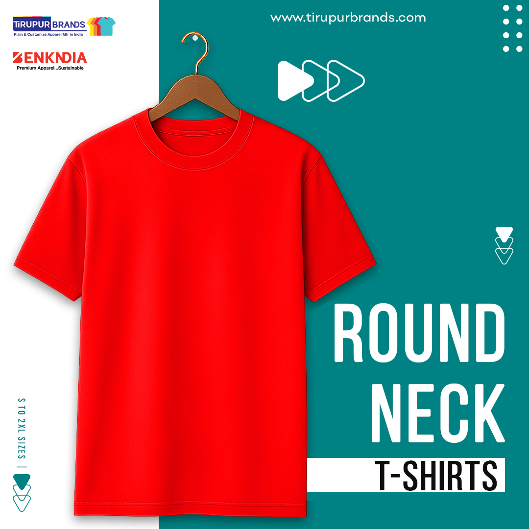 Stylish Round Neck T-Shirts Tirupur – Expert Tee Manufacturers – Reliable Clothing Suppliers Tirupur– Casual Look T Shirts Wholesalers Tirupur